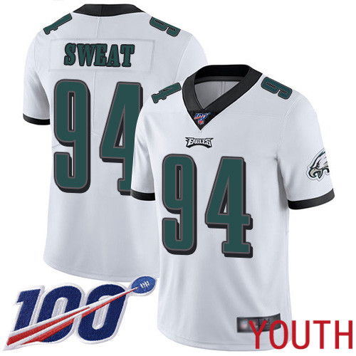 Youth Philadelphia Eagles 94 Josh Sweat White Vapor Untouchable NFL Jersey Limited Player Season Football